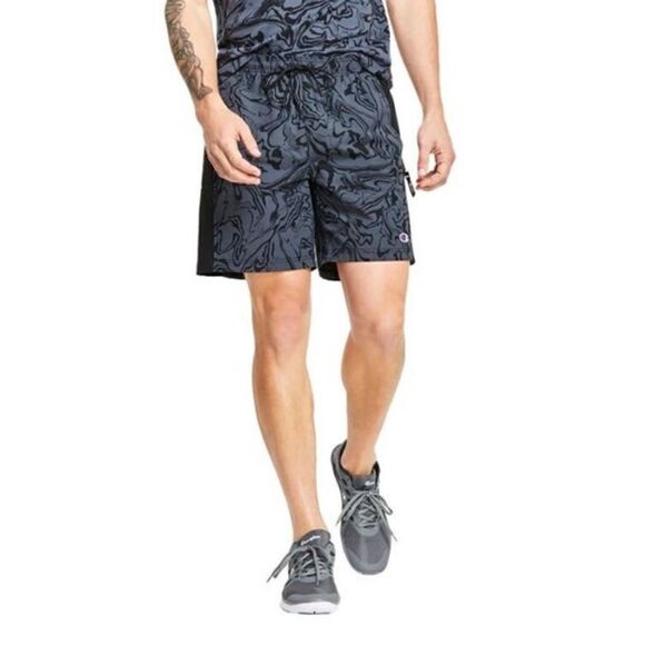 Champion Mens Gray Printed Nylon Casual Shorts NWT - Picture 2 of 7